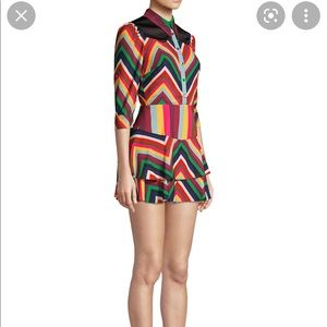 Alice olivia hazeline chevron striped rainbow dress